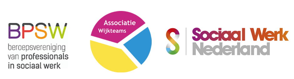 logo's van bpsw, associatie wijkteams en sociaal werk nederland