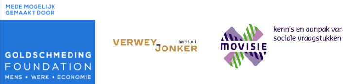 Logo van Goldschmeding Foundation, Verwey-Jonker instituut en Movisie