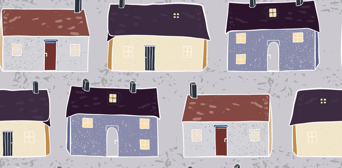 illustratie huizen in een wijk